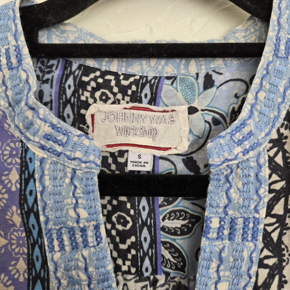 Johnny Was Blue Patchwork Embroidered Casablanca … - image 8